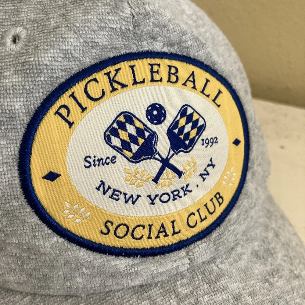 Anthropologie Pickleball Social Club Hat Gray Terry Cloth Adjustable Cap